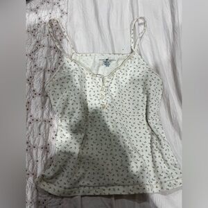 Brandy Melville Cream Floral Top
